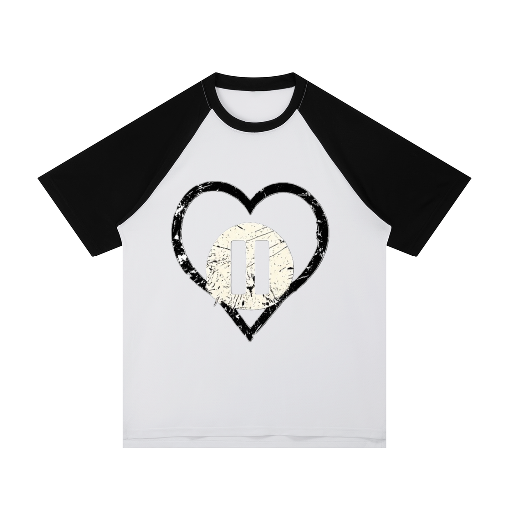 Contrast Raglan Sleeve Mesh T-Shirt
